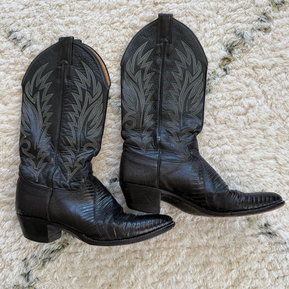 Vintage Justin lizard skin cowboy boots - Picture 1 of 6
